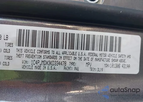 2019 Jeep Cherokee Limited 4X4 z USA, uszkodzony, nr VIN 1C4PJMDX3KD334478